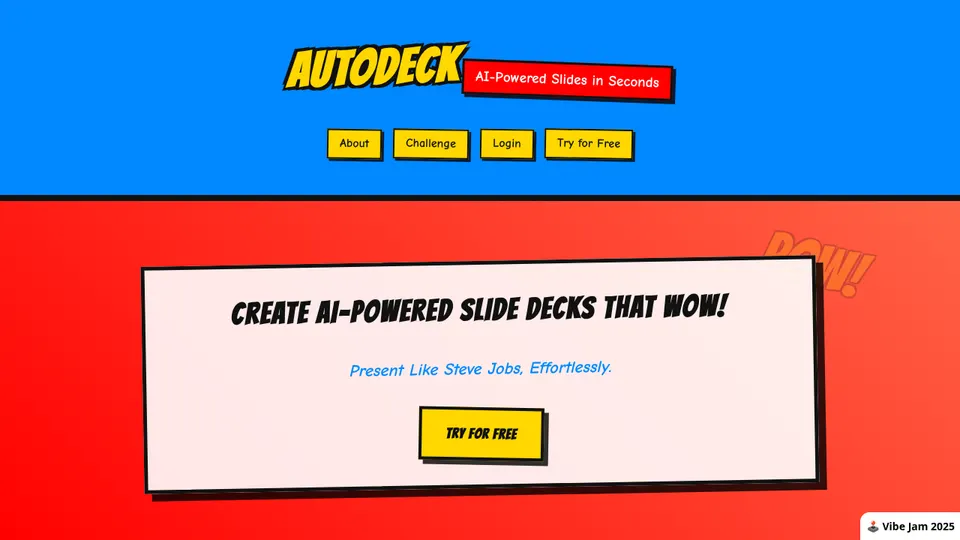 AutoDeck gameplay screenshot, a free arcade browser game made with AI