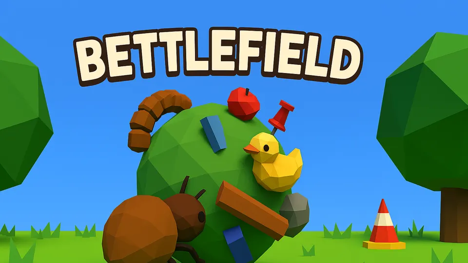 Beetlefield gameplay screenshot, a free casual browser game made with AI
