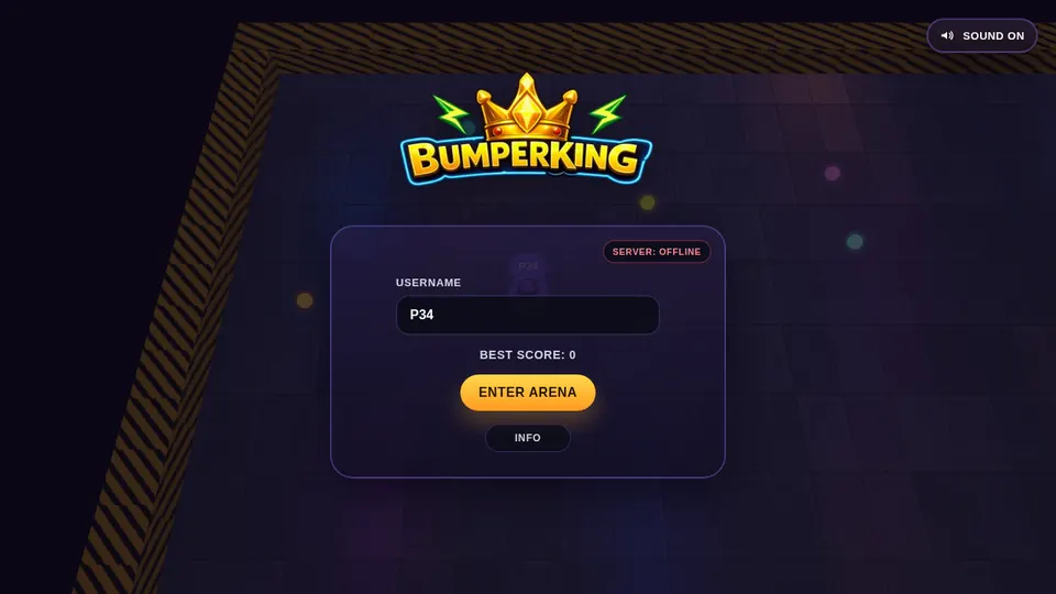 Bumper King gameplay screenshot, a free action browser game made with AI