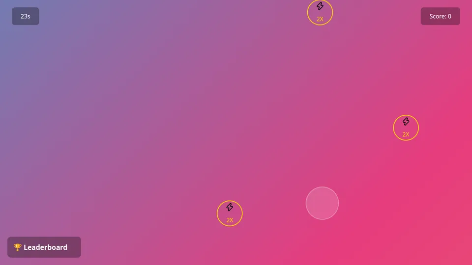 Cosmic Clicker gameplay screenshot, a free arcade browser game made with AI