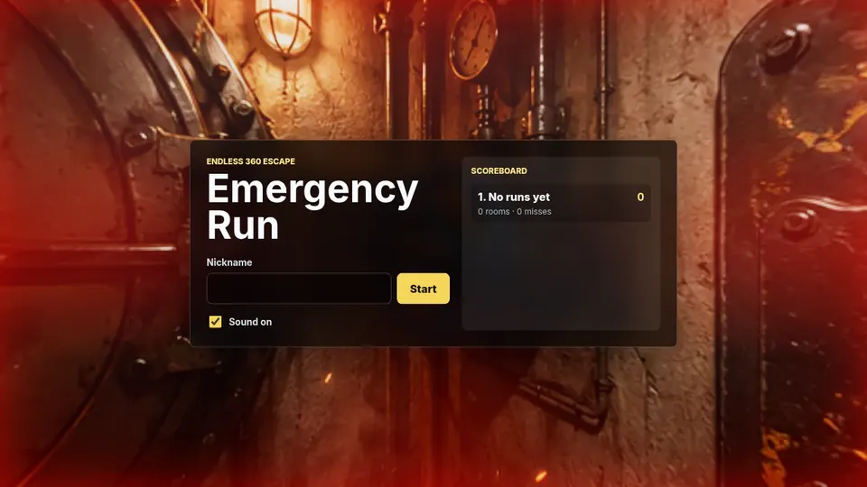 Emergency Run gameplay screenshot, a free adventure browser game made with AI