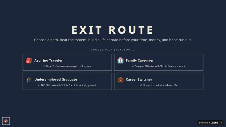 EXIT ROUTE screenshot