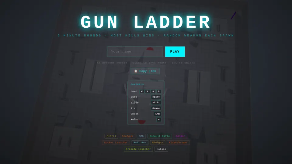 Gun Ladder gameplay screenshot, a free shooter browser game made with AI