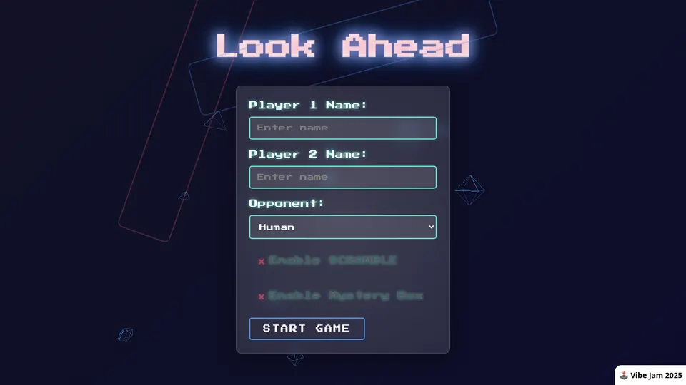 Look Ahead gameplay screenshot, a free strategy browser game made with AI
