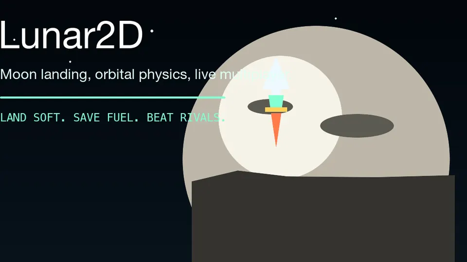 Lunar2d gameplay screenshot, a free simulation browser game made with AI