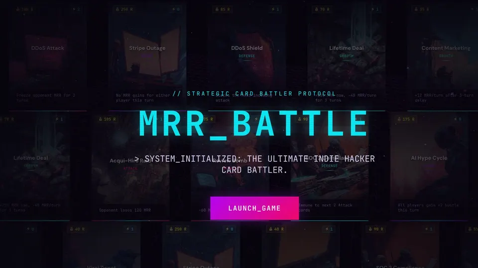MRR Battle gameplay screenshot, a free strategy browser game made with AI