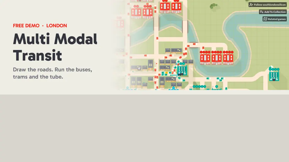 Multi Modal Transit gameplay screenshot, a free simulation browser game made with AI