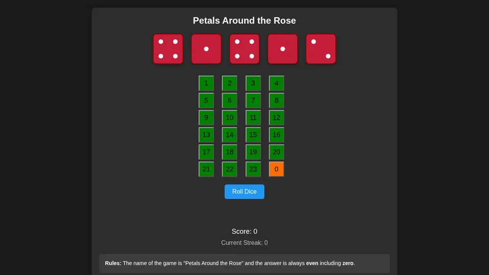 Petals gameplay screenshot, a free puzzle browser game made with AI