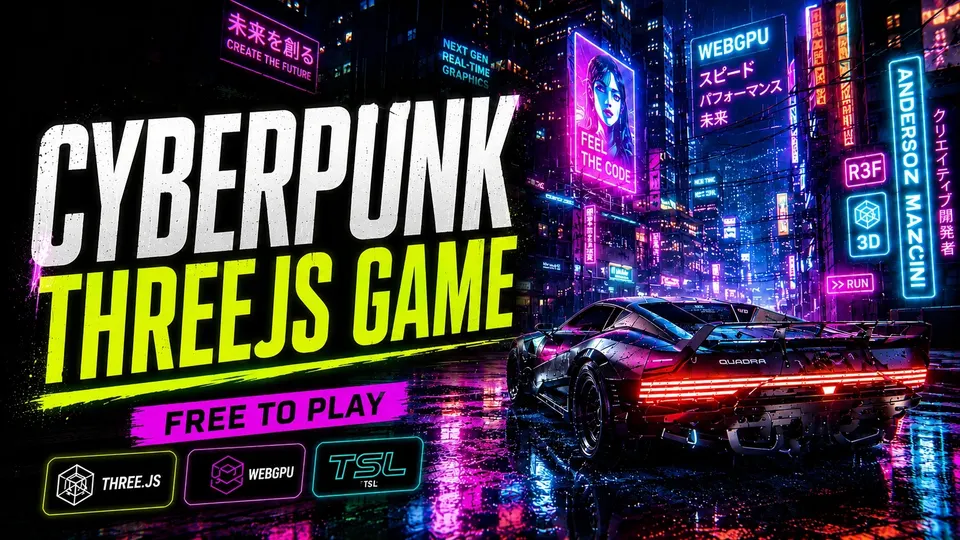 Threejs-Punk Drive gameplay screenshot, a free driving browser game made with AI