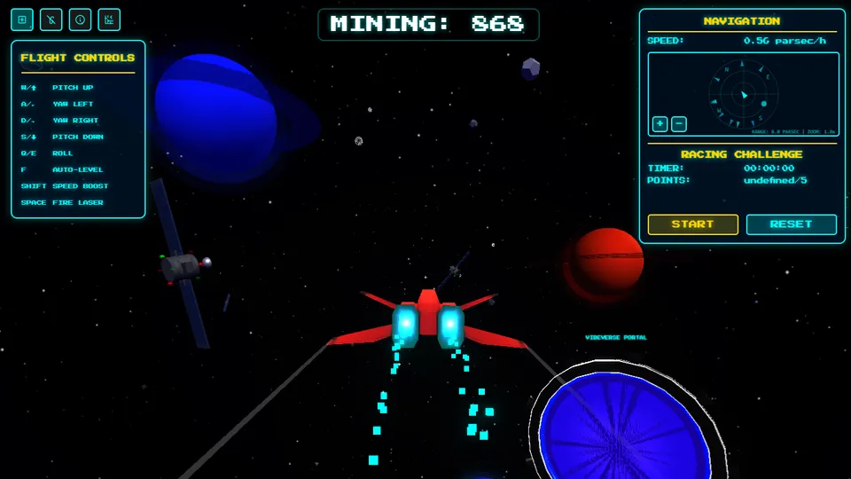 Space Runner gameplay screenshot, a free arcade browser game made with AI