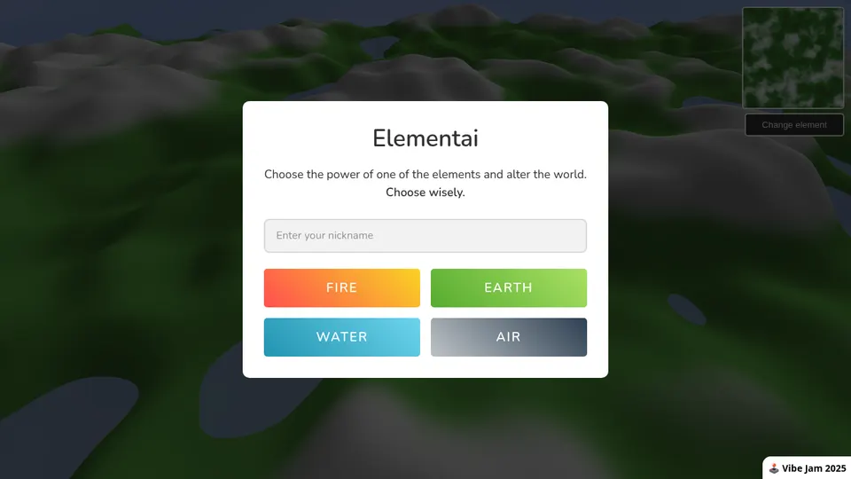 Terrain gameplay screenshot, a free simulation browser game made with AI