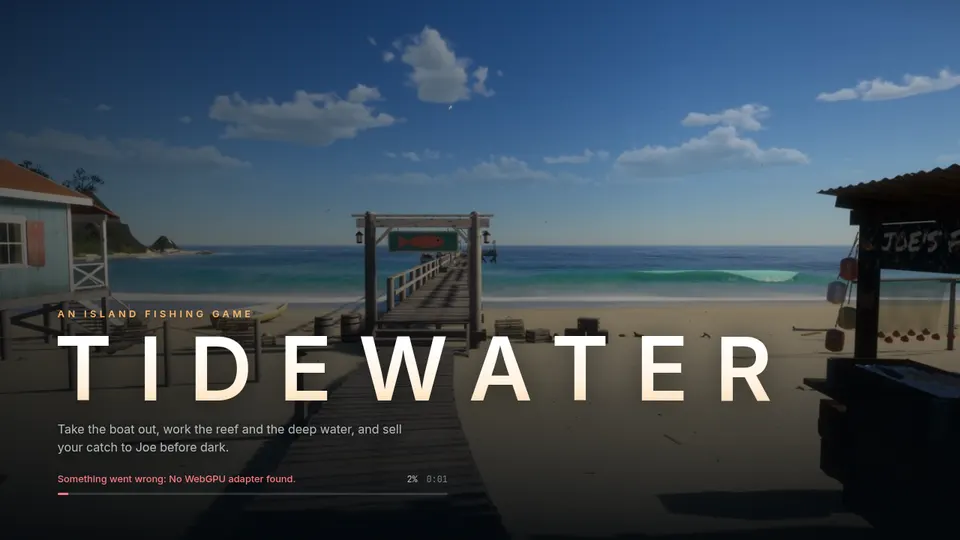 Tidewater gameplay screenshot, a free cozy browser game made with AI