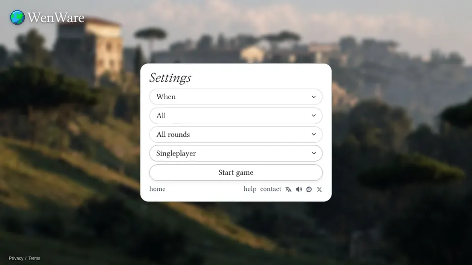 WenWare gameplay screenshot, a free puzzle browser game made with AI